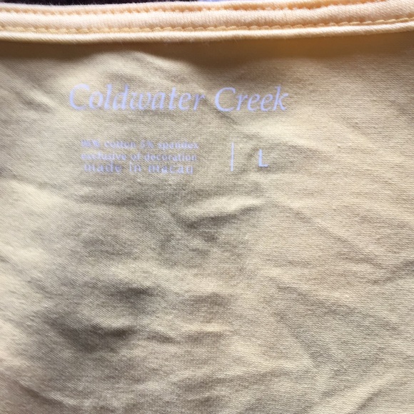 Lace trimmed L yellow CC sleeveless shirt - Picture 2 of 4